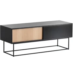 Woud Virka sideboard, lågt, svart - ek